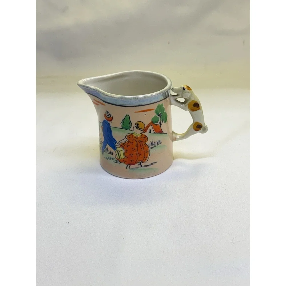 Antique Lusterware 1930's Jack & Jill Nursery Rhyme Cup & Bowl Set Japan